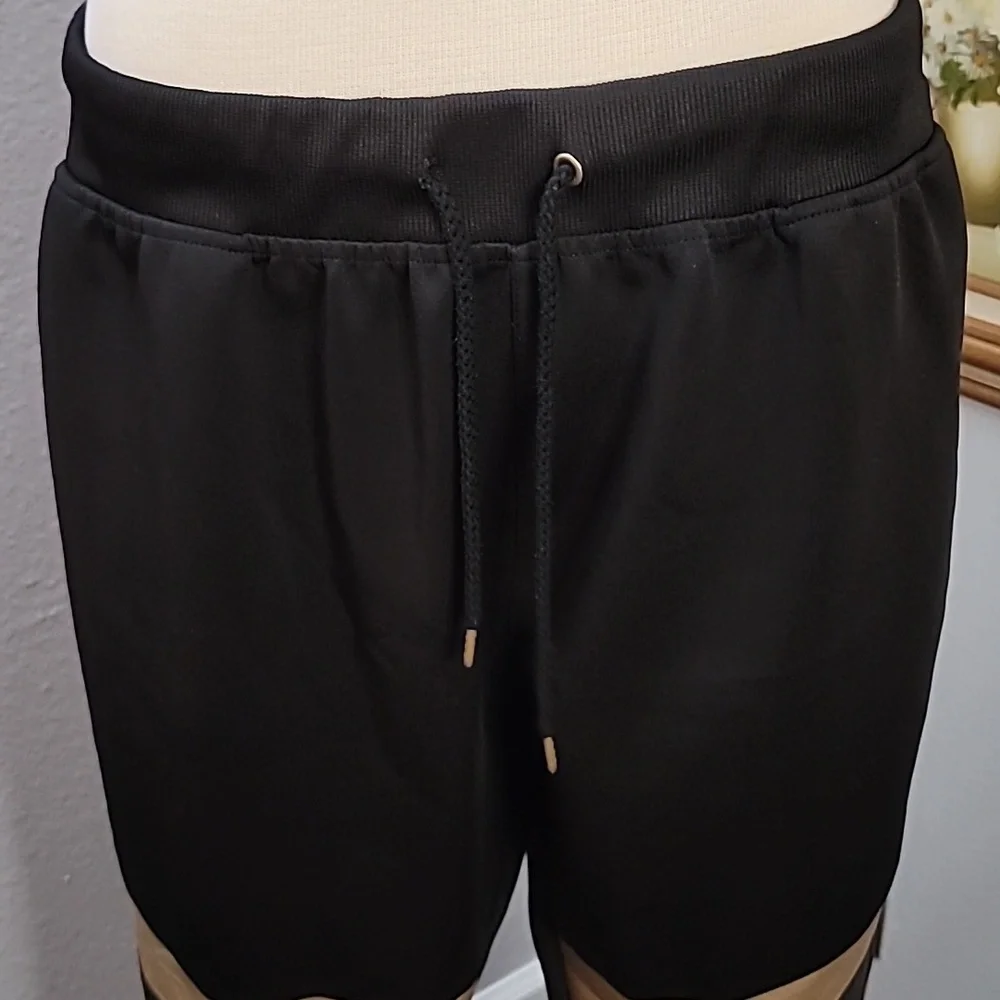 INC black and metallic gold track suit pants and jacket size large - Picture 15 of 16